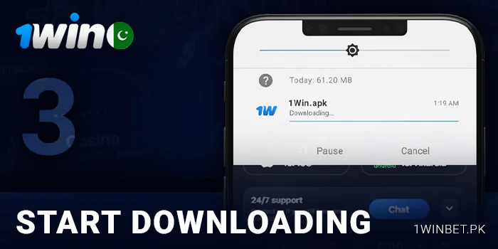 Wait for 1Win apk app to download